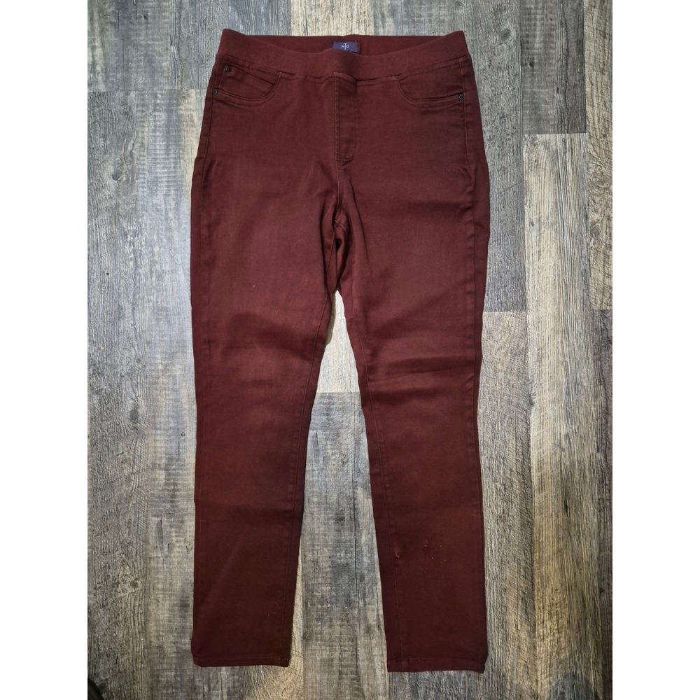 NYDJ Lift Tuck Technology Legging Maroon Slimming Pants Women's 12